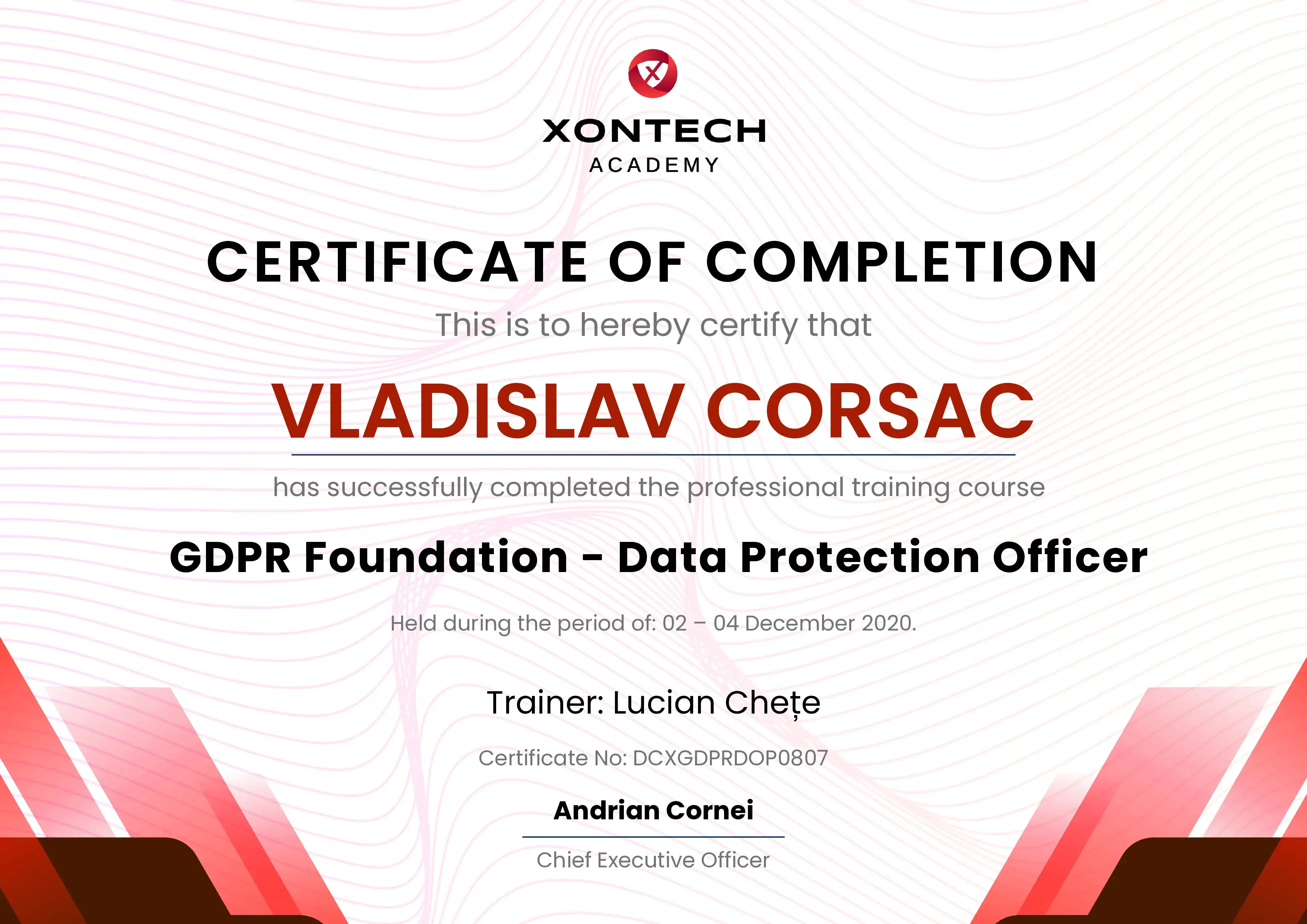 GDPR and compliance certification