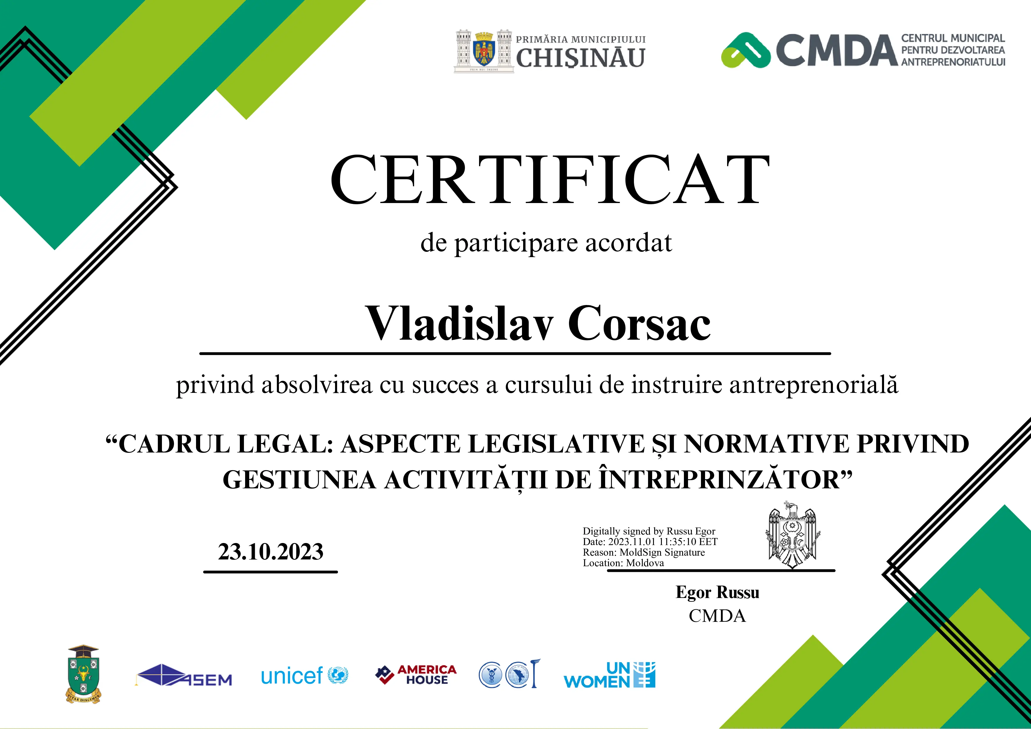 Legislative & Regulatory Aspects of Entrepreneurship